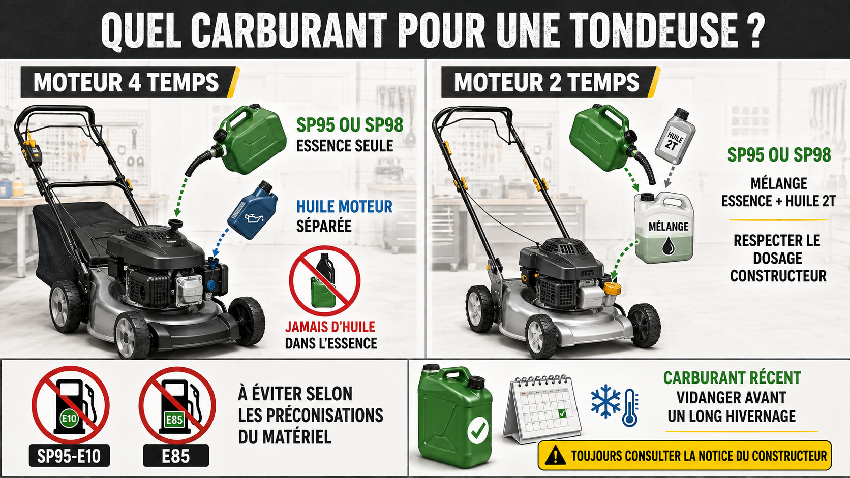 Quelle essence utiliser dans ma tondeuse